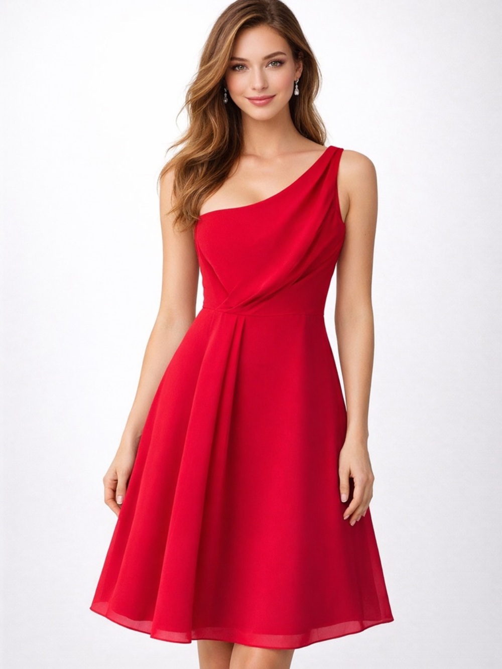 Elegant Red One-Shoulder Dress
Sheer Overlay size 4
NEW